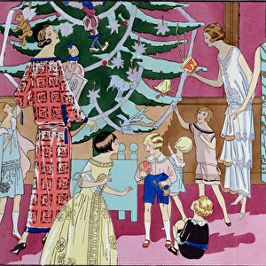 Around the Christmas Tree, fashion plate from Art Gout Beaute magazine