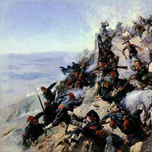 The Defence of the Eagle Aerie on the Shipka in 1877, 1893 (oil on canvas)