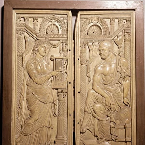 Diptych of Claudiano called Diptych of Poete and Muse (low ivory relief