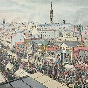 Drawing of Glasgow Fair, from The Glasgow Looking Glass, 1825 (colour litho)