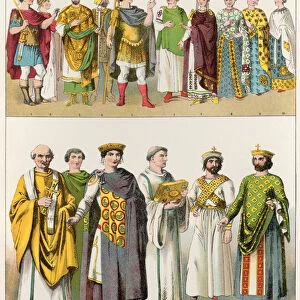 Dress at the Byzantine Court, 300-700, from Trachten der Voelker, 1864