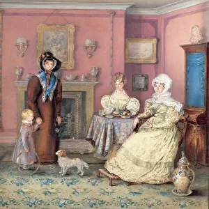 An English William IV Sitting Room in Late Summer, c. 1830 (w / c on paper)