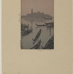 Evening in Venice, Showa era, 1928 (colour woodblock print)