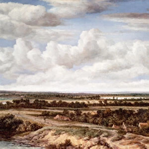 An Extensive Landscape with a Road by a River, 1655 (oil on canvas)