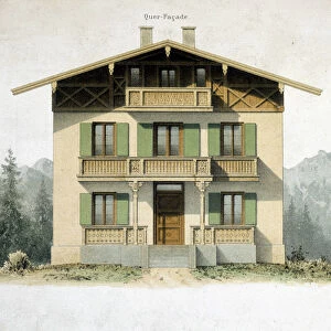 Facade of a German house, 19th century