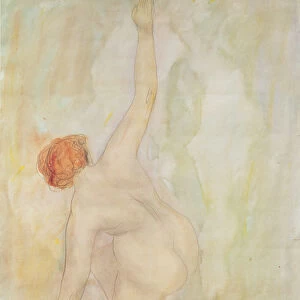 Female nude (pencil & w / c on paper)