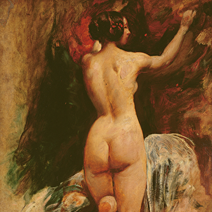 Female nude seen from the back, c. 1835-40 (oil on board)
