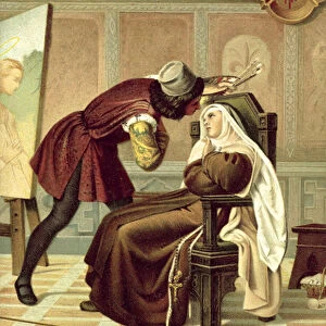 Filippo Lippi and the nun Buti (chromolitho)