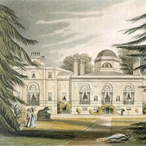 Garden front of Chiswick House (colour engraving)