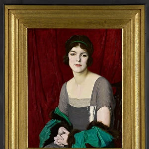 The Green Cloak, Portrait of the actress Miss Barbara Horder, 1918 (oil on canvas)