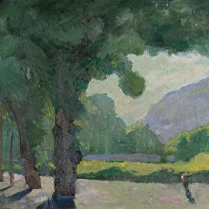 Grenoble, view taken from Ile Verte 1922 Oil on cardboard