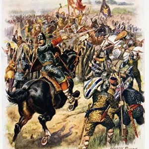 Harolds (c. 1022-66) Last Stand, illustration from
