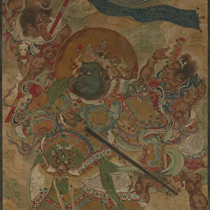 Heavenly King Virudhaka, 1368-1644 (hanging scroll, colour on silk)