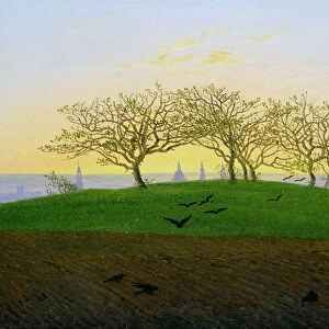 Hills and Ploughed Fields near Dresden (oil on canvas)