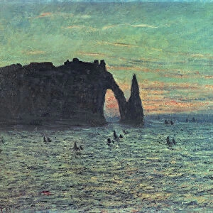 The Hollow Needle at Etretat, 1883 (oil on canvas)