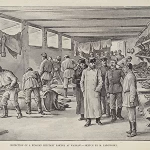Inspection of a Russian Military Bakery at Warsaw (engraving)