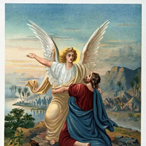 Jacobs fight with the angel in "Aurea Bibbia classica