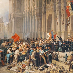 Lamartine rejects the red flag in 1848 (oil on canvas)