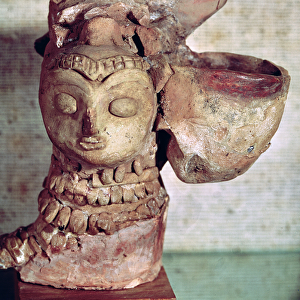 Lamp in the form of a female head, from Mohenjo-Daro, Indus Valley, Pakistan