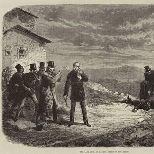 The late Duel at Madrid, Death of Don Henry (engraving)