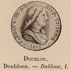 Le Vocabulaire Illustre: Doublon; Doubloon; Dublone (engraving)