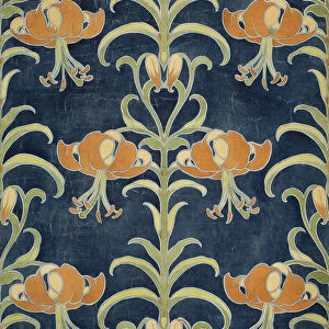 Lily design for wallpaper or textile, 1896