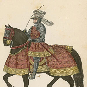 Louis XII of France (coloured engraving)