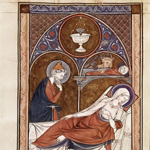 Nativity: the Virgin Mary is represented here lying on a bed Page taken from