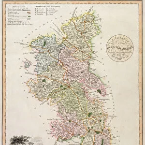 A New Map of the County of Buckinghamshire, 1816 (colour litho)
