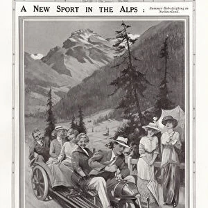 A new sport in the Alps (litho)
