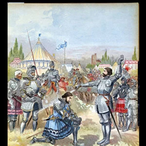 Pierre du Terrail (1476-1524) Chevalier de Bayard knighting Francis I (1494-1547