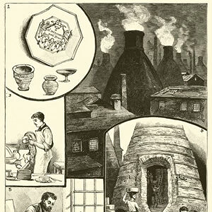 Plates, cups, and saucers (engraving)