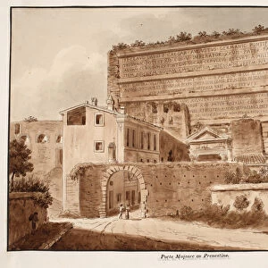Porta Maggiore or Prenestina, 1833 (etching with brown wash)