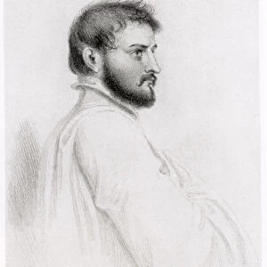 Portrait of Johann Ludwig Burckhardt (1784-1817) (litho) (b / w photo)
