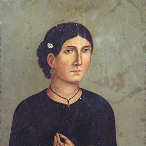Portrait, mid 19th century (oil on tin)