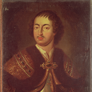 Portrait of Peter I (1672-1725) (oil on canvas)