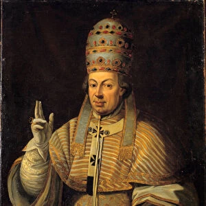 Portrait of Pope Pius (Pio or Pius) VI (1717-1799). Anonymous Italian painting