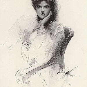 Portrait of a woman named Beatrice (litho)