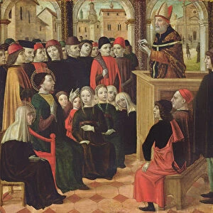 The Preaching of St. Ambroise (tempera on panel)