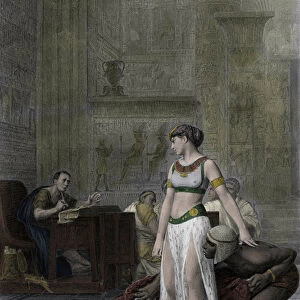 The Queen of Egypt Cleopatra VII Thea Philopator (69-30 BC) and Jules Cesar (100-44 BC