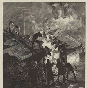 The Railway Accident near Thirsk, a Night Scene (engraving)