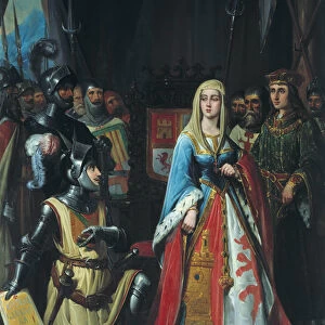 Reconquista: the surrender of the city of Granada on 02 / 01 / 1492, 19th century (painting)