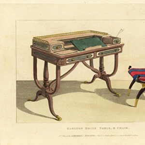 Regency writing desk and chair, named for the London residence of the Prince Regent (later King Georige IV)