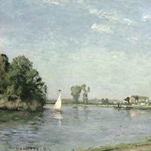 At the Rivers Edge, 1871 (oil on canvas)