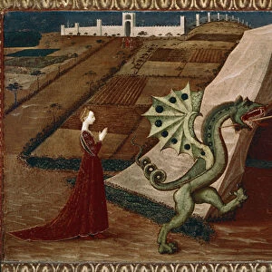 Saint George and the Dragon. (oil on wood, 1456-1460)