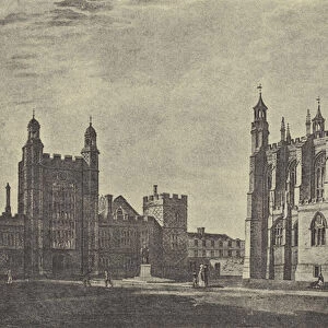 Schoolyard in 1814 (gravure)