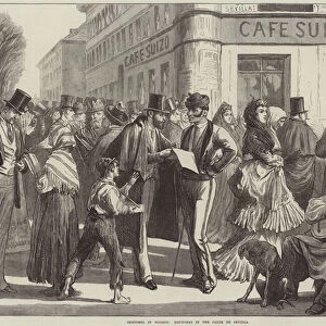 Sketches in Madrid, Loungers in the Calle de Sevilla (engraving)