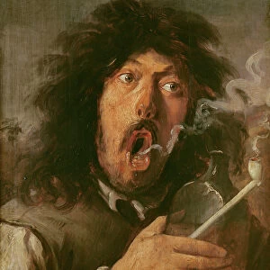 The Smoker (oil on panel)