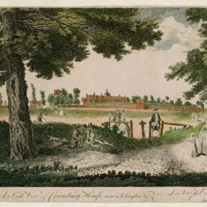 A South View of Canonbury House, near Islington (coloured engraving)