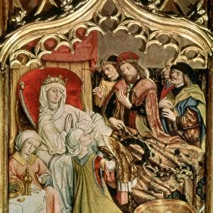 The St. Elizabeth Altarpiece, detail depicting the birth of St. Elizabeth (1207-31) 1474-77